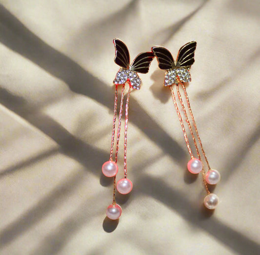 Butterfly Winged Pearl Dangle Earring